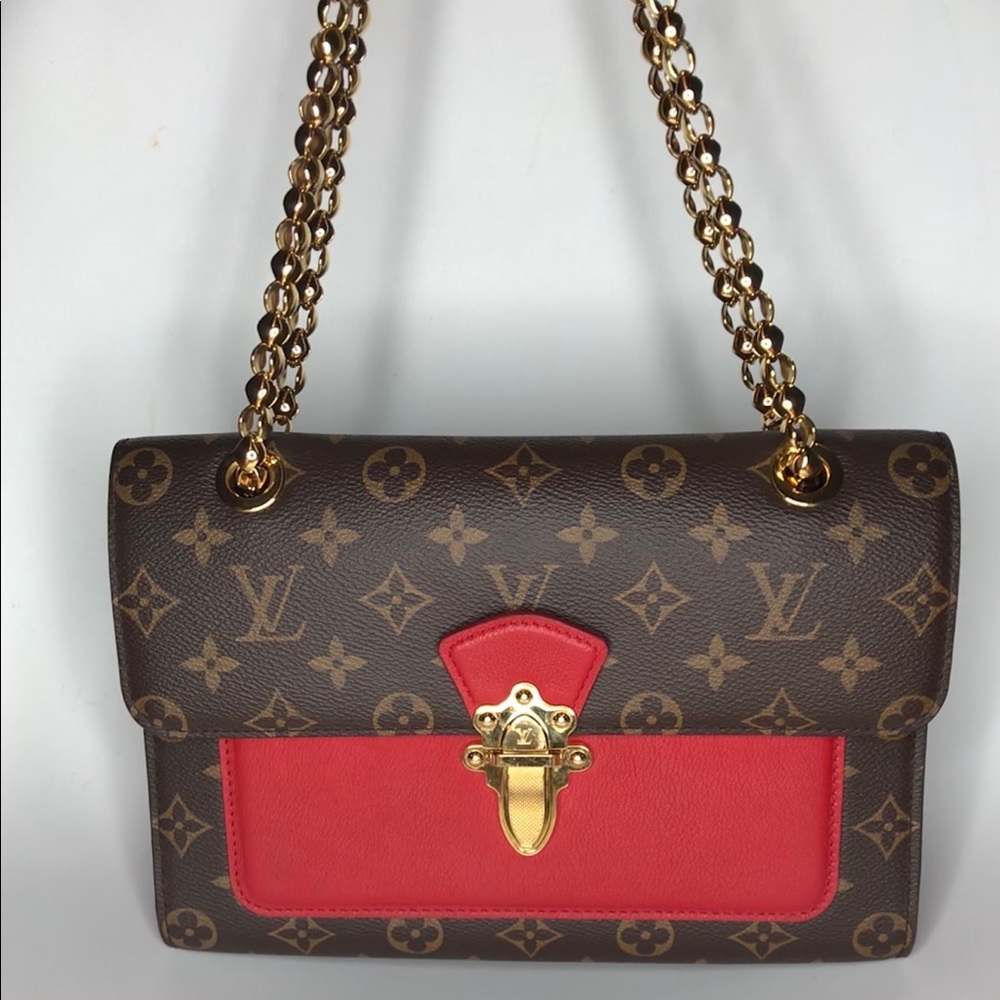 Authentic Louis Vuitton Victoire Cherry Red